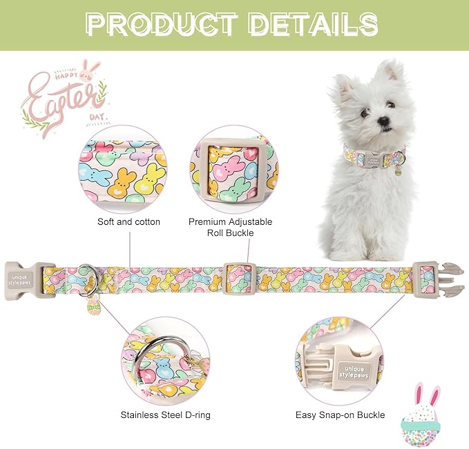 Unique style paws Easter Day Dog Collar Plastic Buckle Collar - Image 2