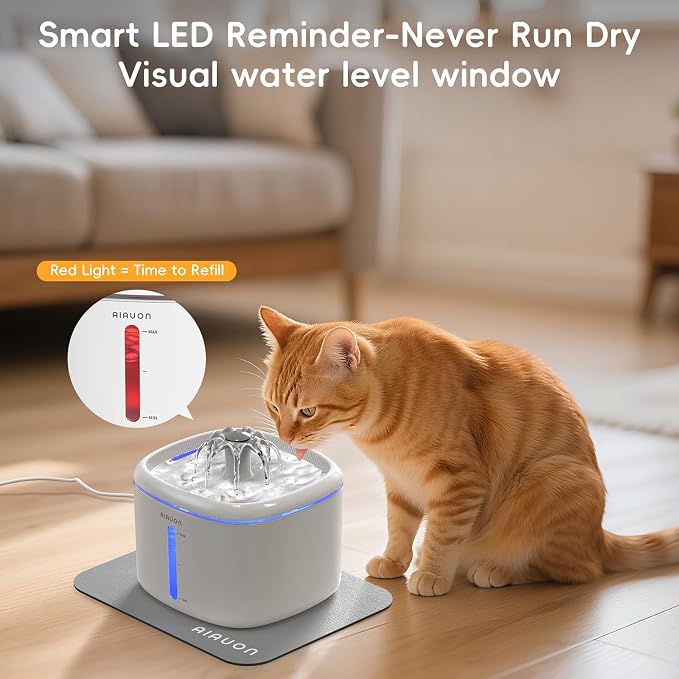 Cat Water Fountain, 84oz/2.5L Pet Cat Fountain – Ultra Quiet Upgraded Automatic - Image 4