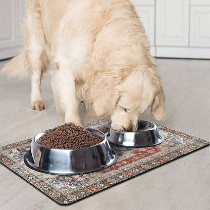 2 Pack Dog Food Mats for Floors, Absorbent and Quick-Drying Pet Cat Food Mat - Image 2