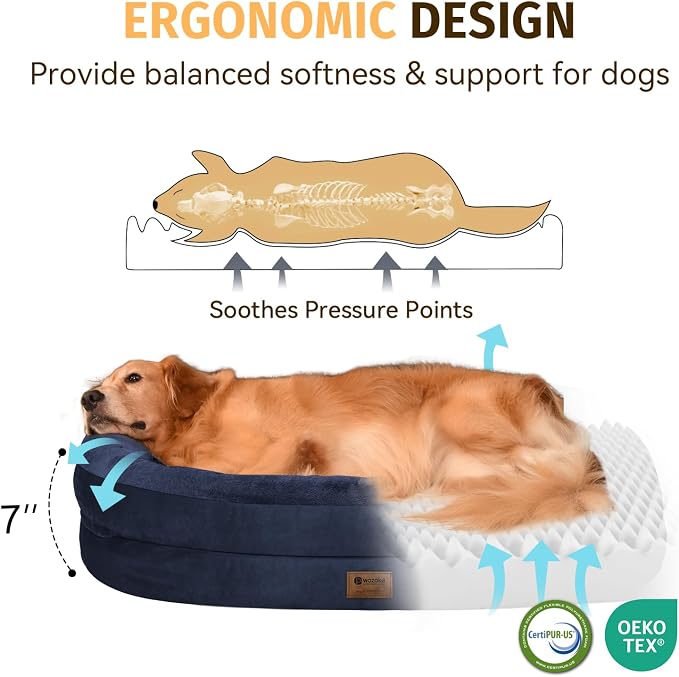 Orthopedic Waterproof Large Dog Bed: Memory Foam Washable Dog Bed - Image 3