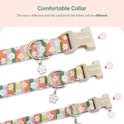 Faygarsle Colorful Floral Dog Collar, Cotton Fabric - Image 5