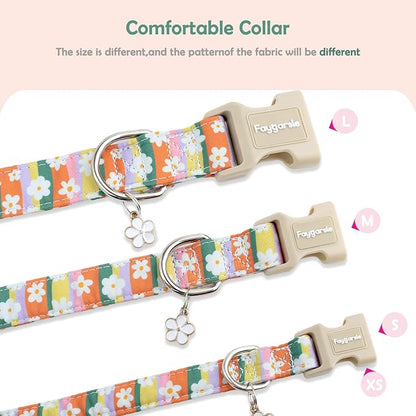 Faygarsle Colorful Floral Dog Collar, Cotton Fabric - Image 5