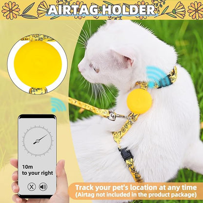 PUPTECK Adjustable Cat Harness and Leash Set Escape Proof Kitten Strap Collar - Image 3