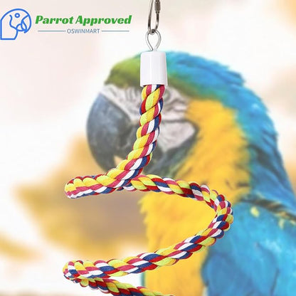 2Pcs 63'' Bird Rope Perches Birdcage Swing Toys 100% Cotton Natural Bird Perch - Image 6