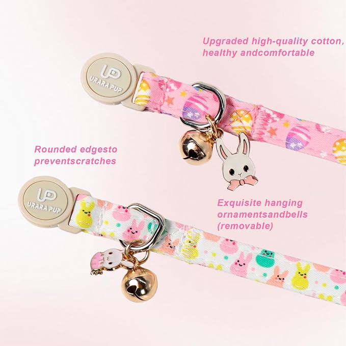 Cat Collar, Spring Pink Easter Eggs Cat Collar - Image 2