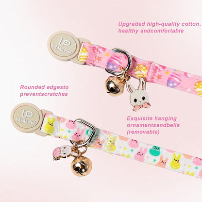 Cat Collar, Spring Pink Easter Eggs Cat Collar - Image 2