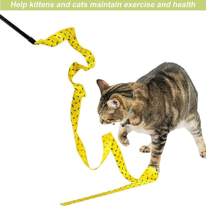 Interactive Cat Toy Wand with Crinkle, Cat Teaser Wand Rainbow String - Image 6