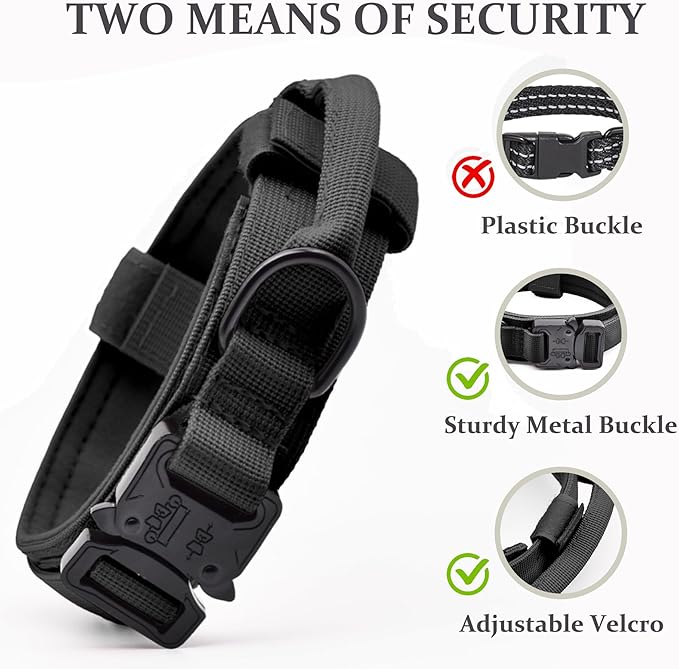 Tactical Dog Collar, Adjustable Military Training Nylon Dog Collar - Image 4