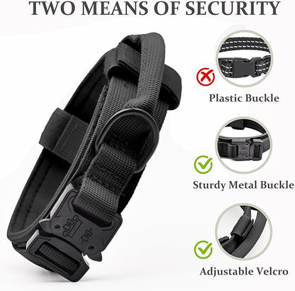 Tactical Dog Collar, Adjustable Military Training Nylon Dog Collar - Image 4