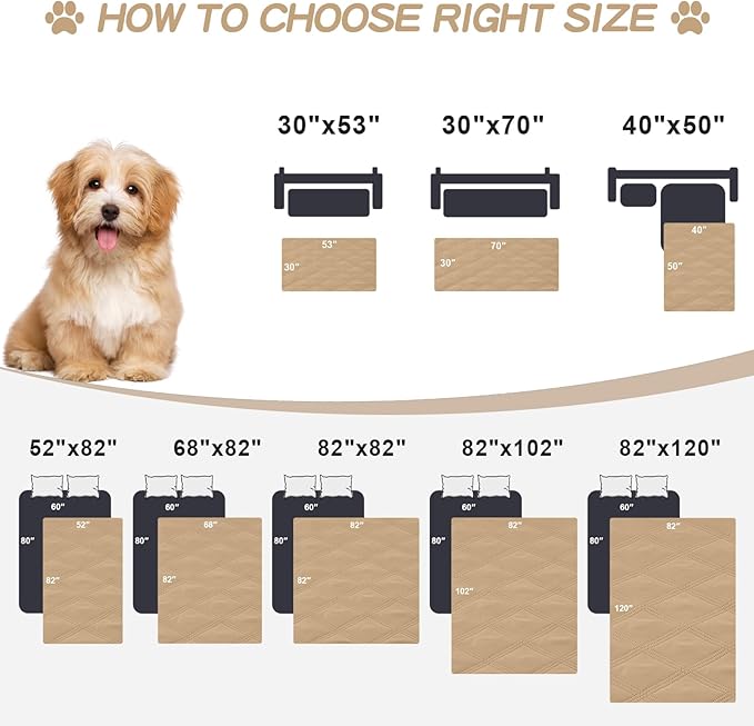 Smiry Waterproof Dog Bed Cover Blanket 82x120, Soft Reversible Pet Blanket - Image 6