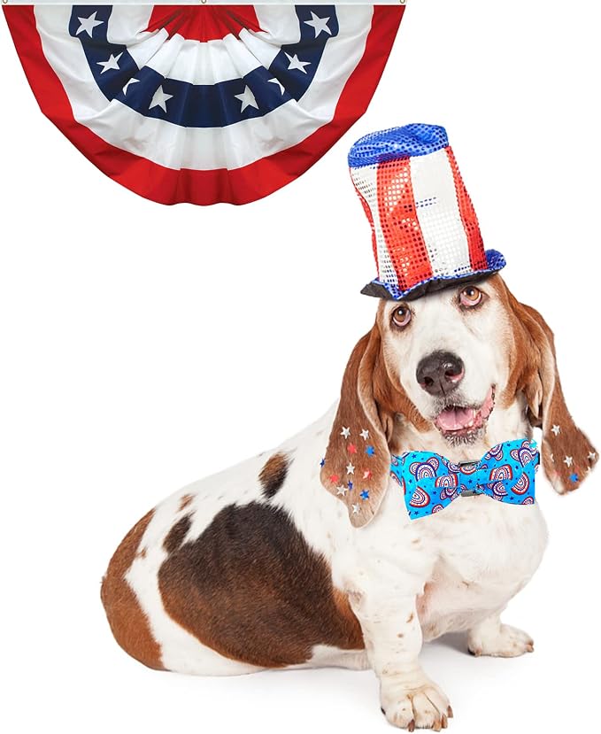 Lionheart glory American Flag Dog Collar, 4 of July Dog Bow Collar Heavy Duty - Image 5