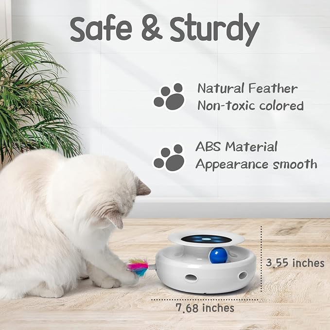 ORSDA 2in1 Interactive Toys for Indoor Cats, Timer Auto On/Off, Cat Toy Balls & - Image 3