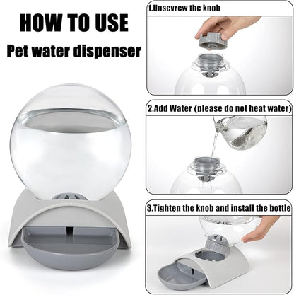 Pet Water Dispenser, 2.8L Automatic Gravity Cat Water Dispenser - Image 3