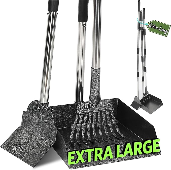 T2Y Pooper Scooper, Adjustable Stainless Steel Rake & Spade & Extra Large Tray by T2Y