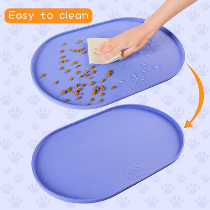 100% Waterproof 1.0" Raised Edge BPA Free Silicone Dog Food Mat, Pet Cat - Image 4