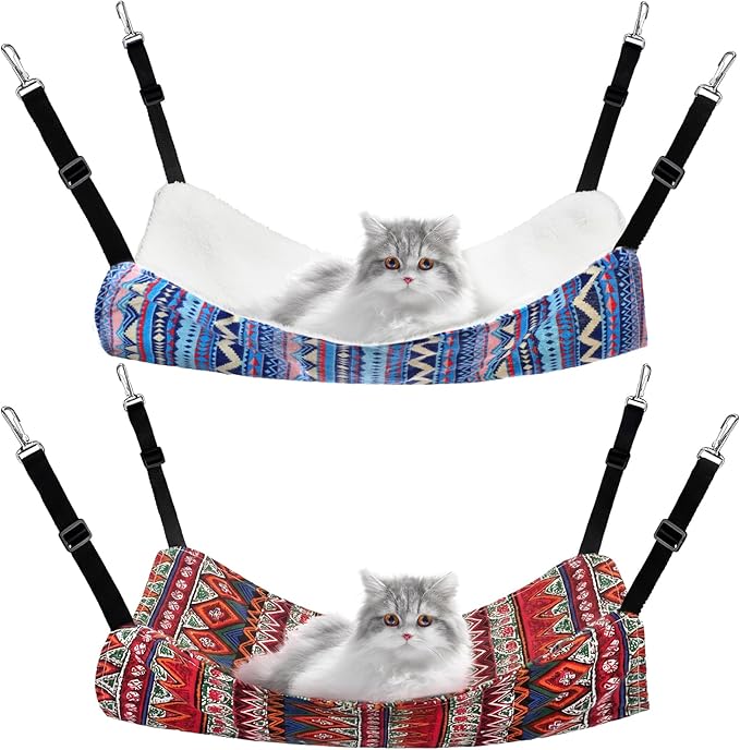 Jetec 2 Pack Cat Hammock for Cage, Catio Accessories Reversible Soft Cats Bed by Jetec
