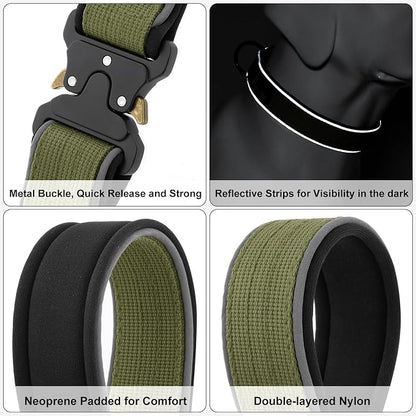 Plutus Pet Tactical Dog Collar, Reflective, Adjustable Heavy Duty Dog Collar - Image 4