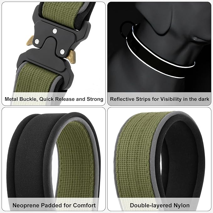 Plutus Pet Tactical Dog Collar, Reflective, Adjustable Heavy Duty Dog Collar - Image 4