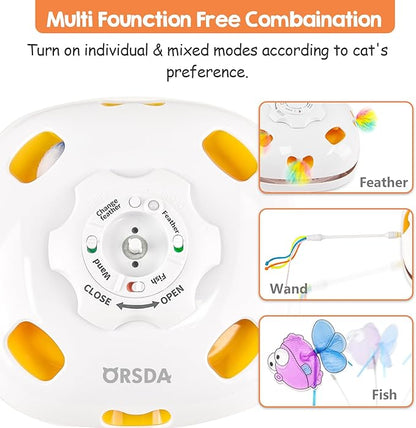 ORSDA Cat Toys for Indoor Cats, 5 in 1 Interactive Automatic Kitten Toys - Image 4