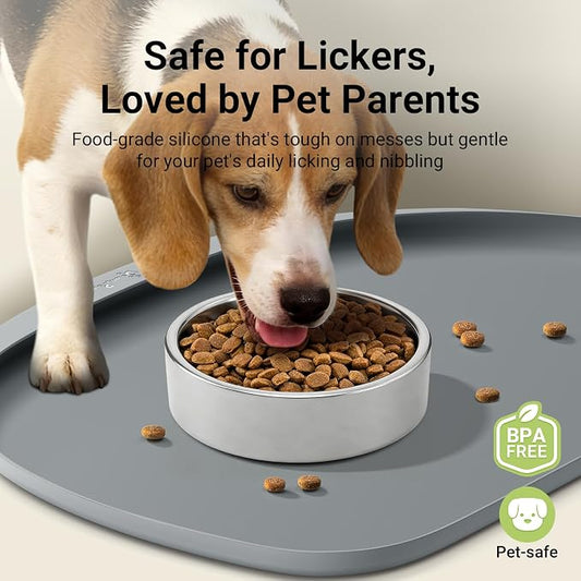 DownyPaws Dog Food Mats for Floors Waterproof, BPA Free Silicone Dog Bowl Mat - Image 2