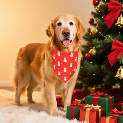 ADOGGYGO Christmas Dog Bandanas 2 Pack, Reversible Santa Snowman Xmas Pet Scarf - Image 2
