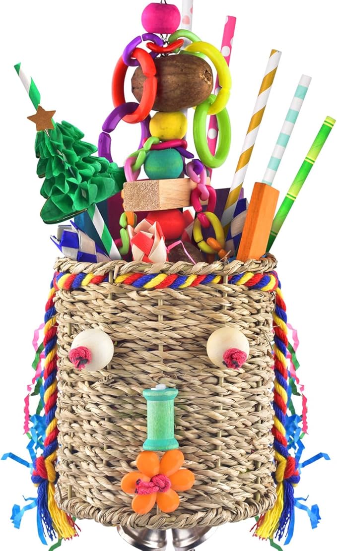KATUMO Bird Toys, Parrot Grass Basket and Shredding Foraging by KATUMO