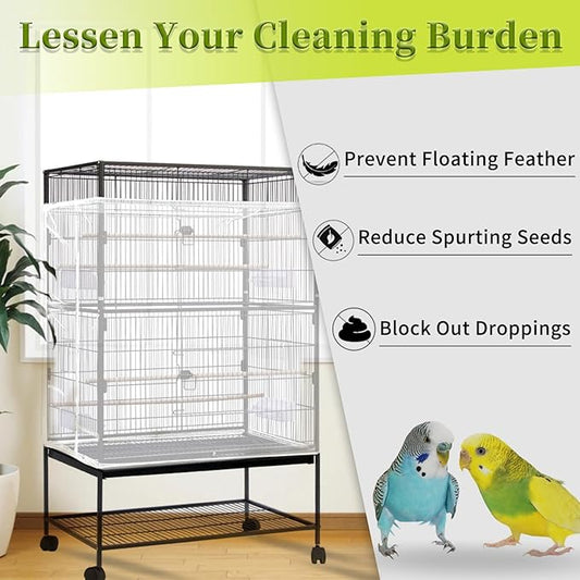 Daoeny Bird Cage Seed Catcher, Large Bird Cage Cover, Adjustable Soft Airy - Image 2