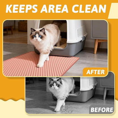 Pieviev Cat Litter Mat Double Layer Waterproof Urine Proof Trapping Mat 1 Pack) - Image 3