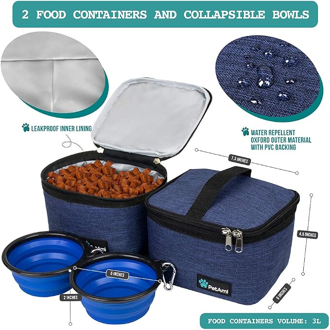 PetAmi Dog Travel Bag, Travel Pet Bag Organizer, Dog Food Travel Bag - Image 3
