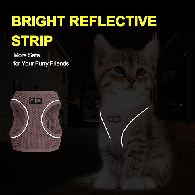 Fida Comfy Dog Harness with Leash, Cat Vest Harness Escape Proof, Breathable - Image 4