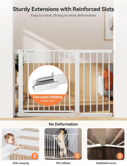 COMOMY 30" Tall Baby Gate for Stairs Doorways, Fits Openings 29.5" to 46" Wide - Image 2