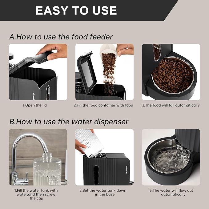 Gardner Pet Automatic Gravity Cat Food Feeder and Water Dispenser Stainless - Image 6