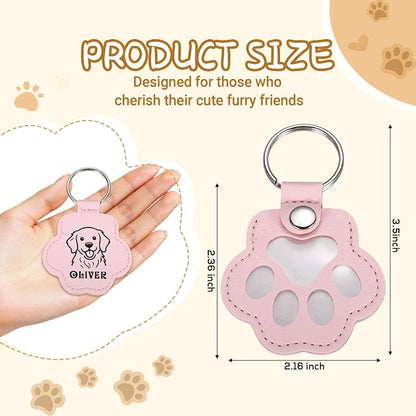 Custom Leather Pet Fur Keychain – Personalized Memorial Keepsake Keyring - Image 3