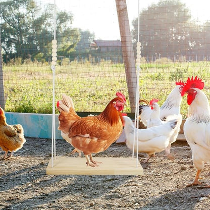 3PCS Chicken Swing, Natural Wood Chicken Toys - Image 6