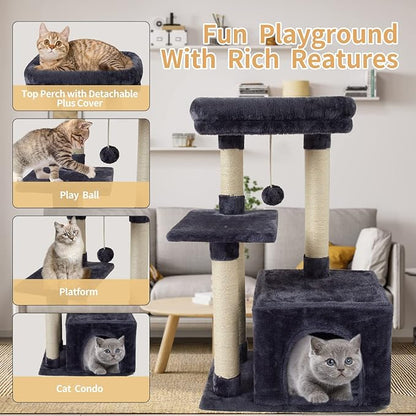 FISH&NAP Cute Cat Tree Kitten Cat Tower - Image 5