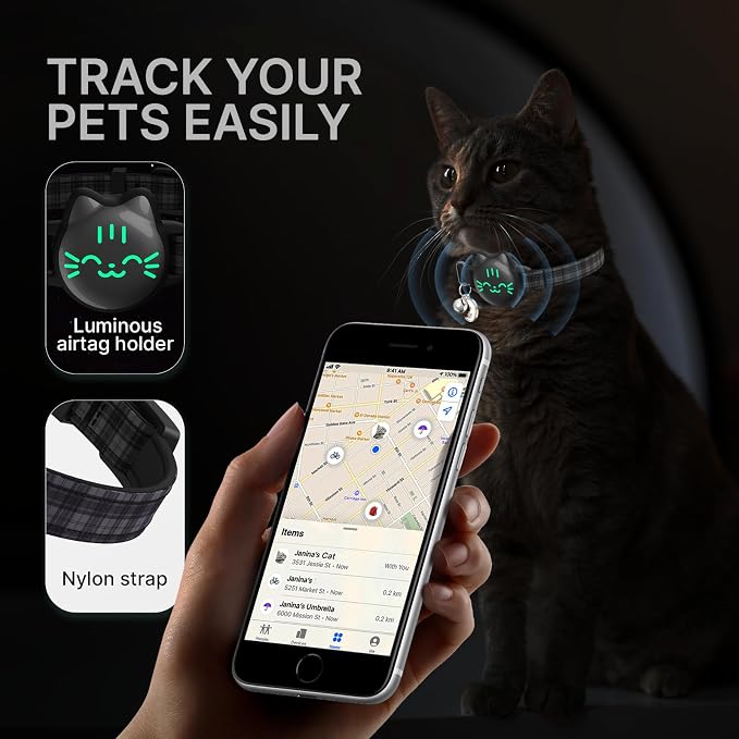 Waterproof Airtag Cat Collar, Breakaway Cat Airtag Collar - Image 2