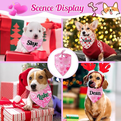 Personalized Dog Bandana Embroidered Name, Custom Neckwear Dog Scarf Triangle - Image 6