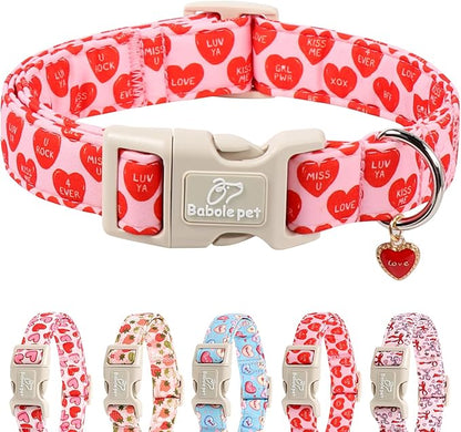 Valentines Dog Collar for Large Dogs by Babolepet