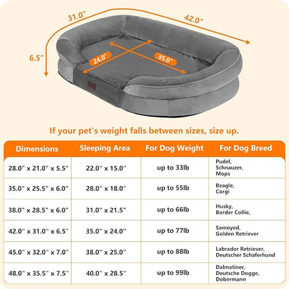 Dwanton Orthopedic Dog Bed for Large Dogs - Image 4