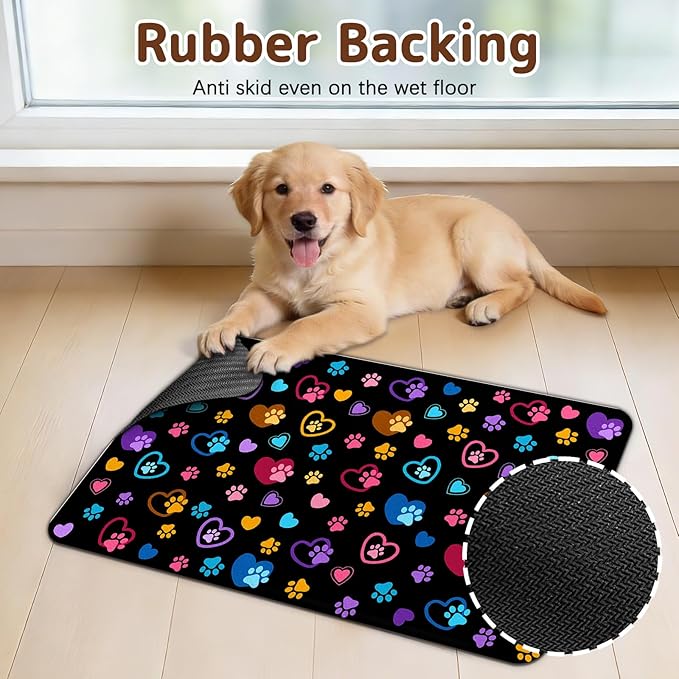 Dog Food Mat for Bowls, Absorbent Quick Dry Dog Cat Mats for Food and Water - Image 5