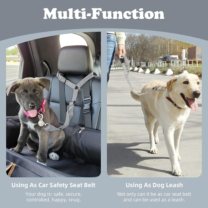 BWOGUE Pet Dog Cat Seat Belts, Car Headrest Restraint Adjustable Safety Leads - Image 6