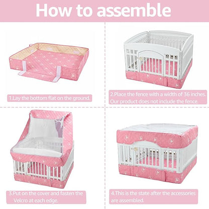 PJYuCien Dog Playpen Bottom Pad and Cover Fits - Image 5