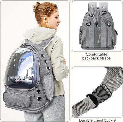 Cat Backpack Carrier, Breathable Cat Bubble Backpack Large Space Cat Carrier - Image 4