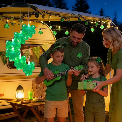 St. Patrick's Day Solar Shamrock Wind Chimes, Birthday Irish Gifts - Image 2