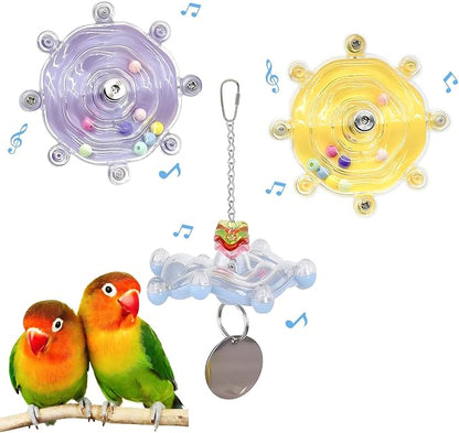 Bird Toys for Parakeets, Colorful Parakeet Toys Wheel, Interactive Spinner by Jevnd