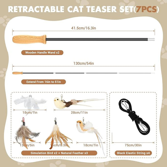 ROSAUI Cat Teaser Wand Toys, Interactive Bird Toy - Image 2