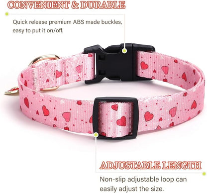 Love Pattern Dog Collar with Buckle Adjustable Safety Nylon Collars - Image 2