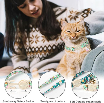 ARING PET 2 Pack Easter Cat Collars-Cute Bunny Cat Collar Breakaway - Image 2