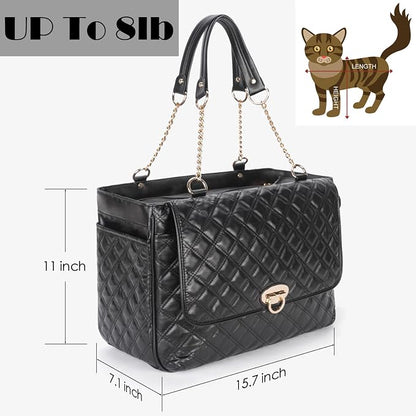 Fashion Pet Carrier Dogs Cat Small Animals Purse Bag, Leather Pet Carriers Dog - Image 4