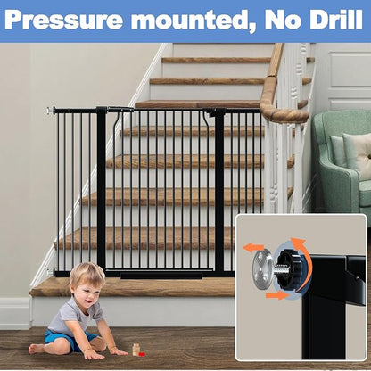 65.7"-72.2" Extra Wide Baby Gate, 40.5" Tall Dog Gate Indoor, Walk Through Pet - Image 4